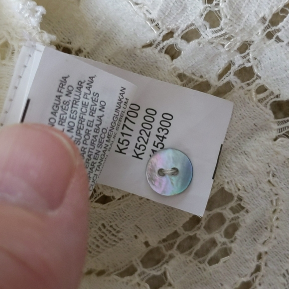 Lucky Brand Floral Lace Crocheted Whimsical Dainty Transparent Top Medium Ivory - Picture 12 of 16